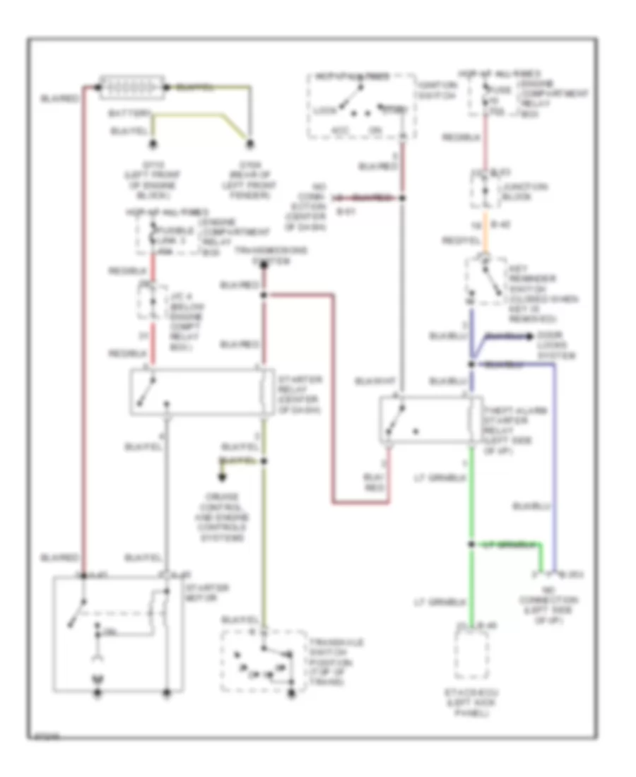 Starting Wiring Diagram, withA/T & Anti-theft для Dodge Avenger ES 1997