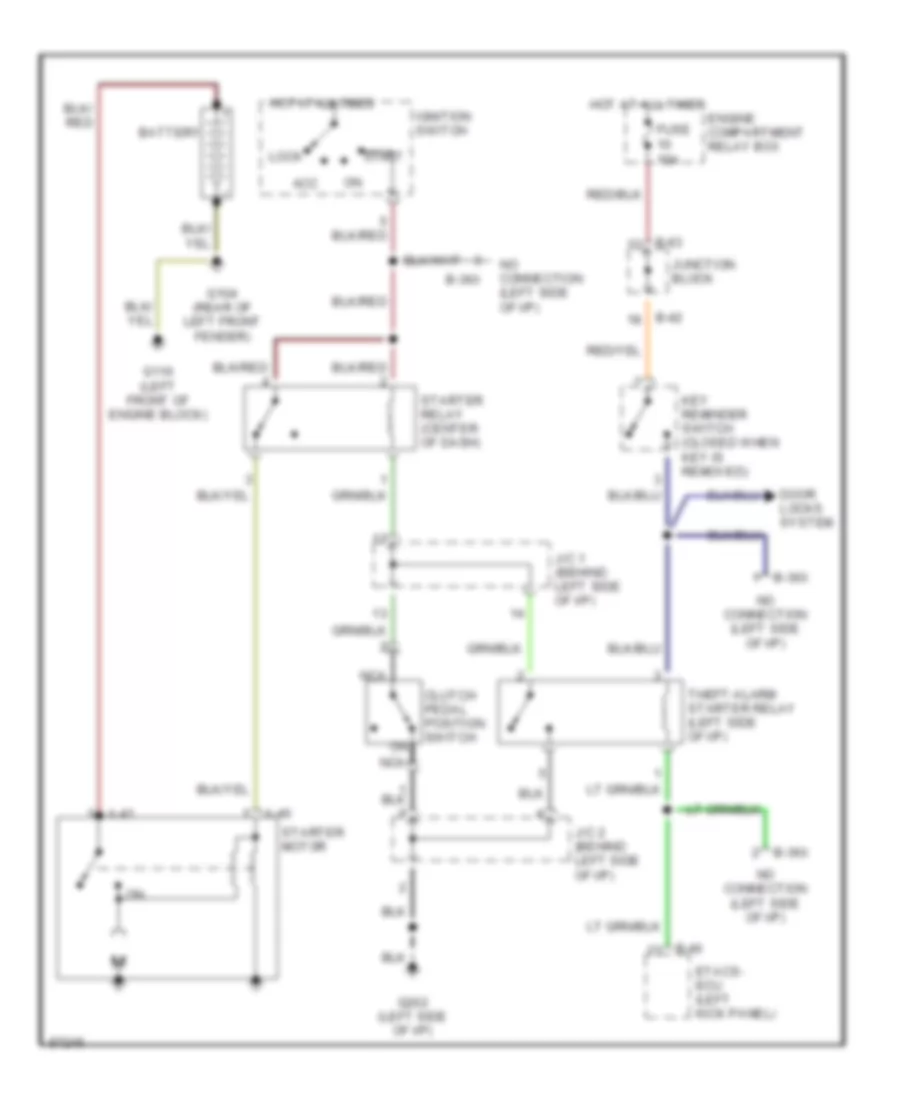 Starting Wiring Diagram, withM/T & Anti-theft для Dodge Avenger ES 1997
