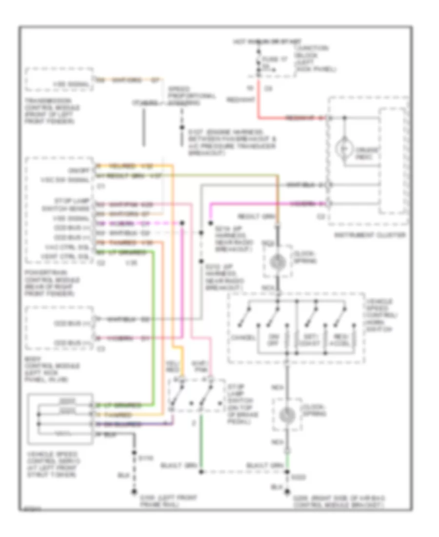 Электросхема системы круизконтроля для Dodge Intrepid 1997
