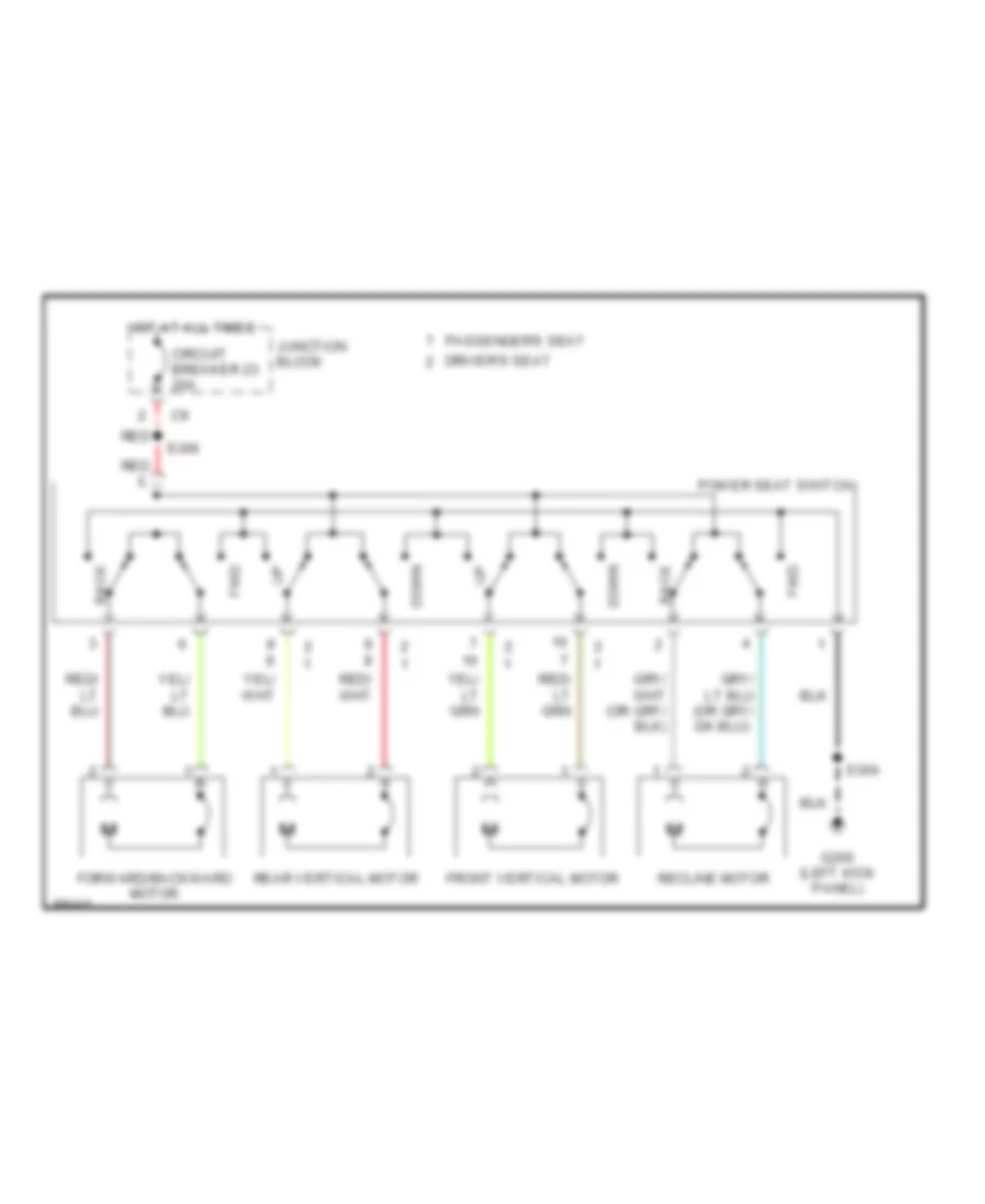 Электросхема привода сидений для Dodge Intrepid 1997