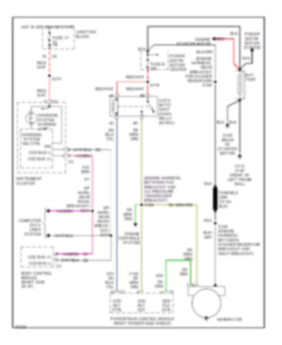 Электросхема Генератора для Dodge Intrepid 1997