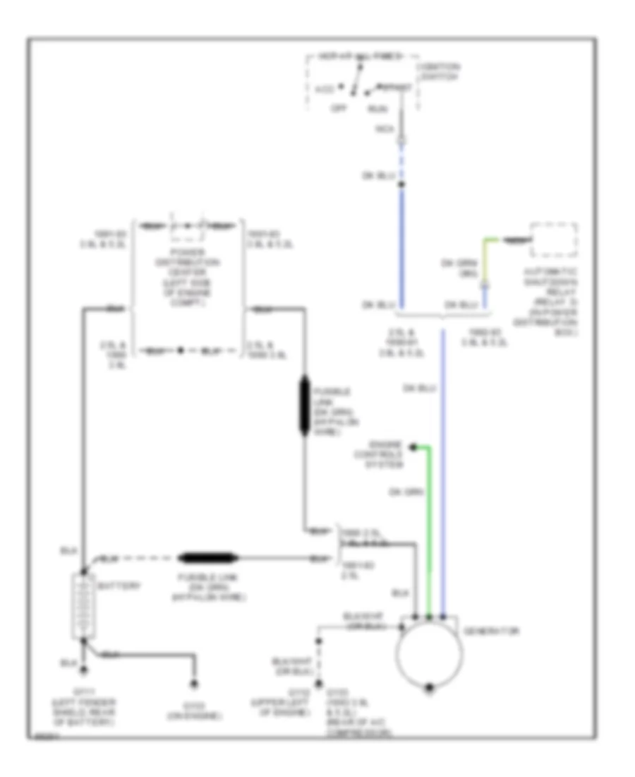 Электросхема Генератора для Dodge Dakota 1993
