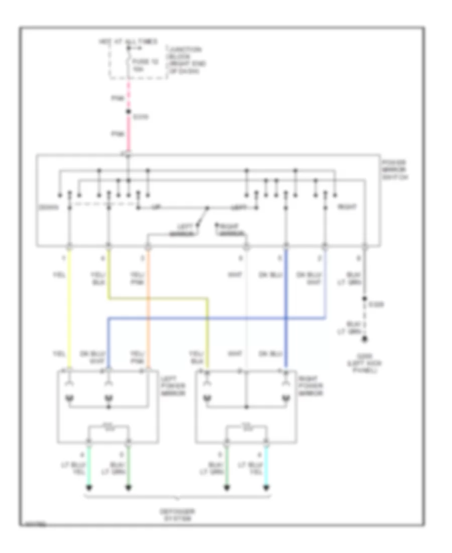Электросхема привода зеркал для Dodge Cab  amp; Chassis R2500 1998