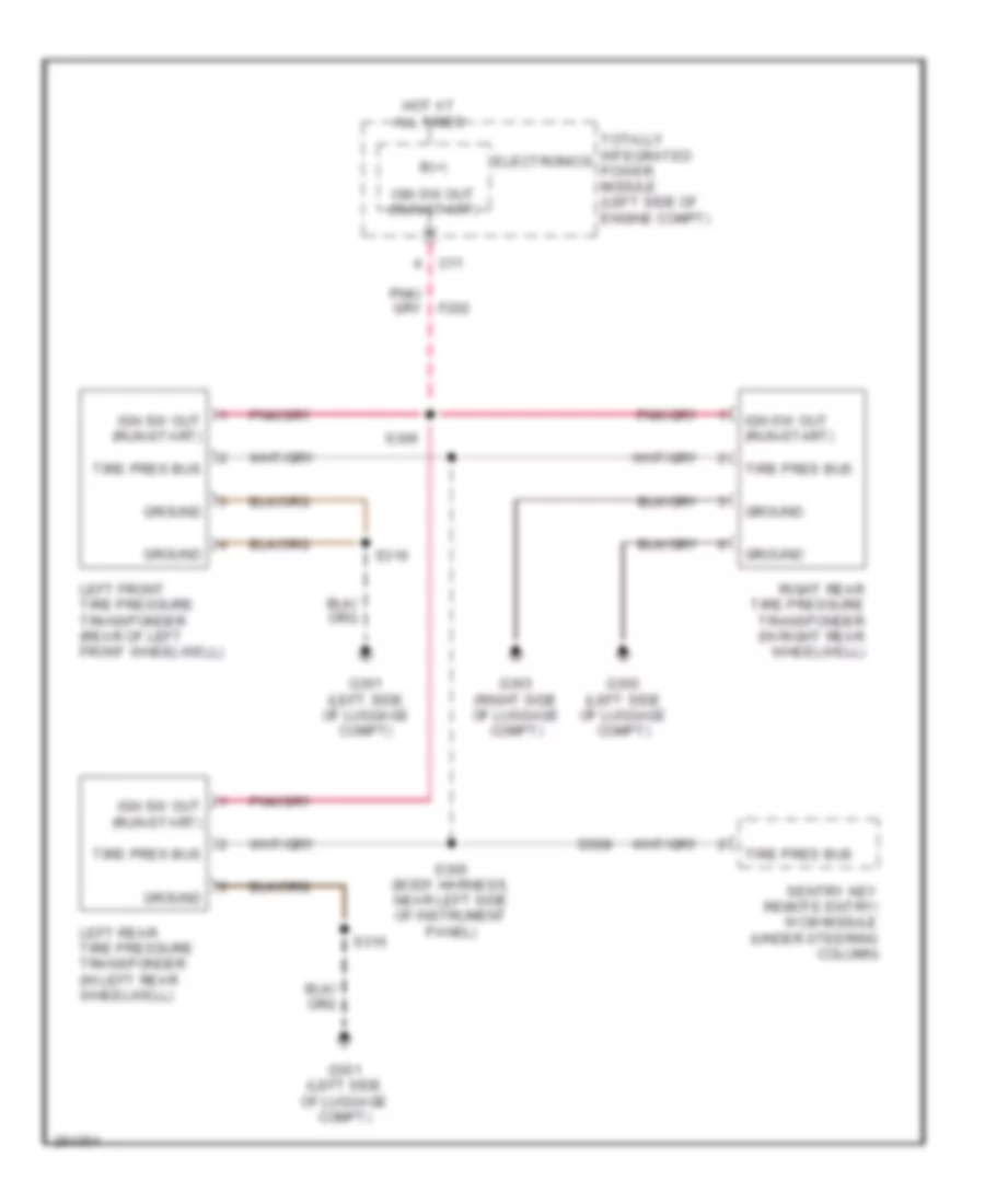 Электросхема системы контроля давления в шинах для Dodge Caliber R/T 2007