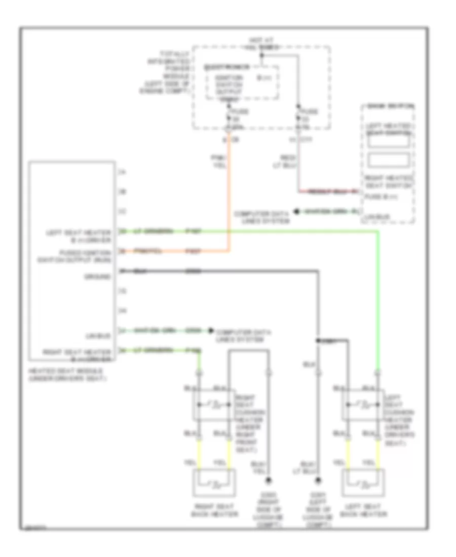 Электросхема подогрева сидений для Dodge Caliber SE 2007