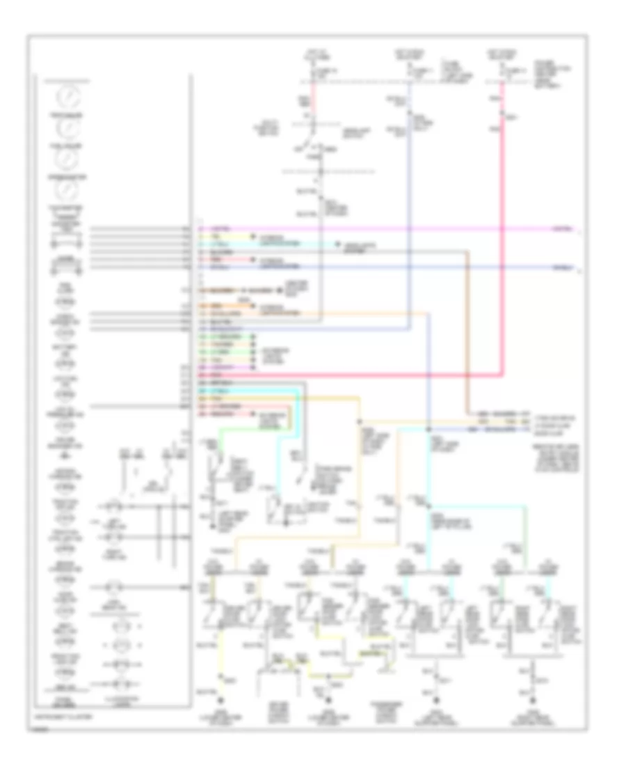 Электросхема панели приборов (1 из 2) для Dodge Neon SE 2001