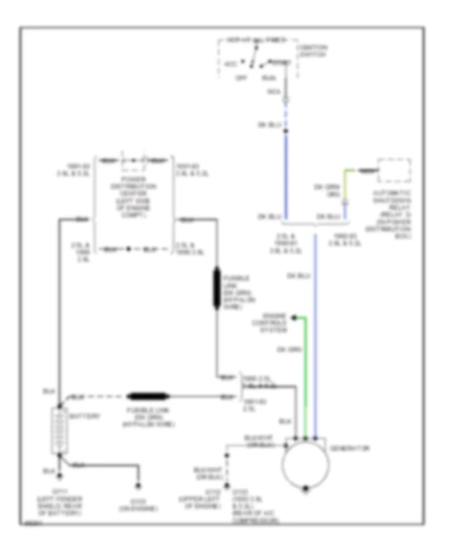 Электросхема Генератора для Dodge Cab  amp; Chassis D350 1992
