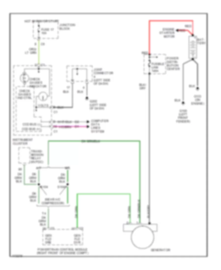 Электросхема Генератора для Dodge Dakota R/T 1999