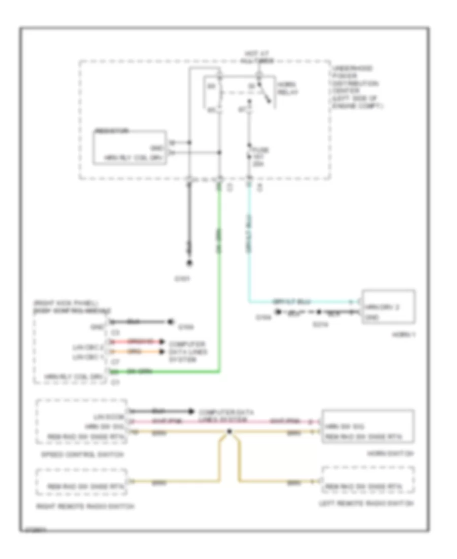 Электросхема звукового сигнал Гудка для Dodge Journey AVP 2012