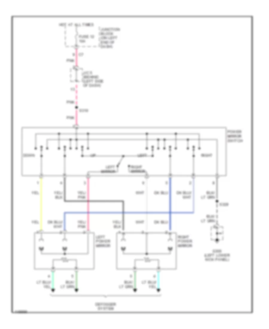 Электросхема привода зеркал для Dodge Cab  amp; Chassis R2500 2002
