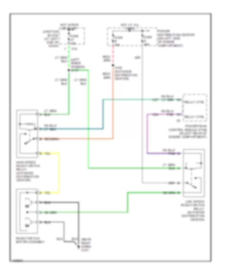 Электросхема системы охлаждения для Dodge Intrepid 1999