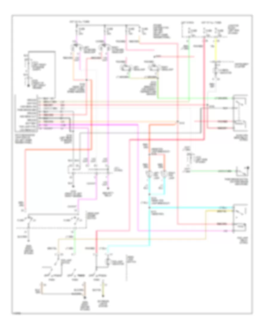 Headlight Wiring Diagram, withDRL  withQuad Headlights для Dodge Pickup R1500 1999