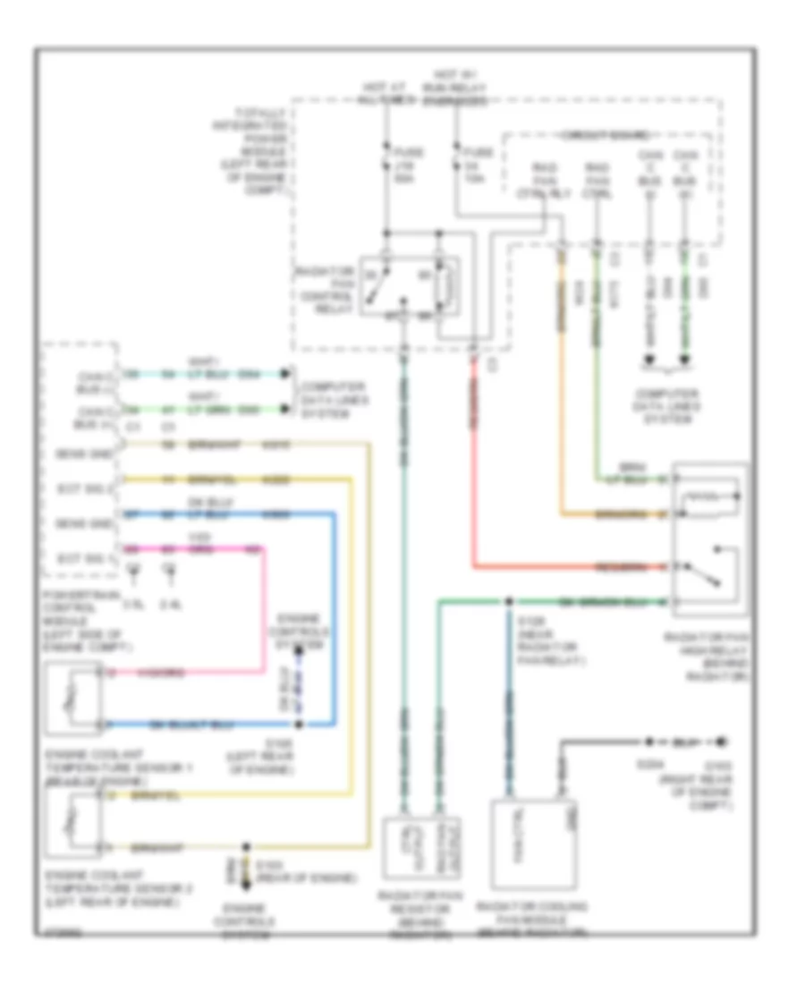 Электросхема системы охлаждения для Dodge Journey SXT 2010