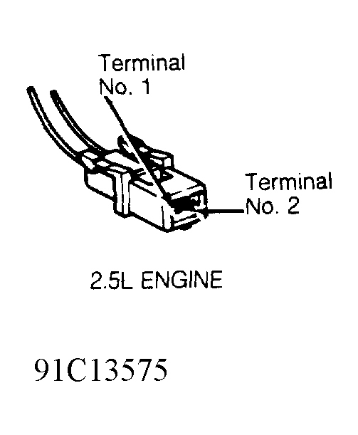 Dodge Caravan C/V 1993 - Component Locations -  Identifying Injector Harness Connector (2.5L)