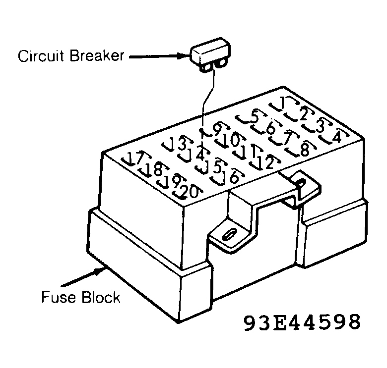 Dodge Dynasty 1993 - Component Locations -  Fuse Block Identification (1988-89 Models)