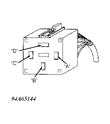 Dodge Ram Van B250 1994 - Component Locations -  A/C Clutch Relay Connector Terminal ID (AB Body - 3.9L)