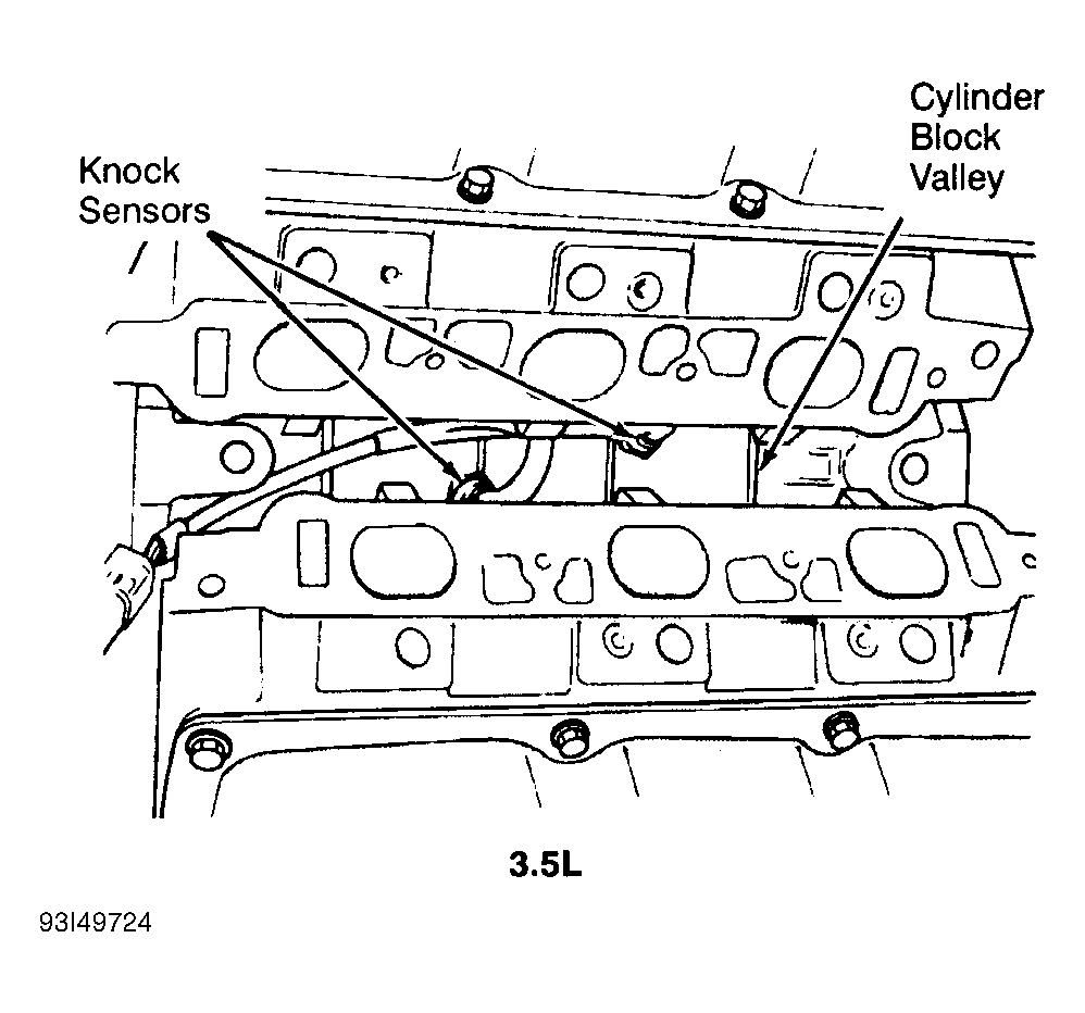Dodge Intrepid 1996 - Component Locations -  Top Of Engine (3.5L)