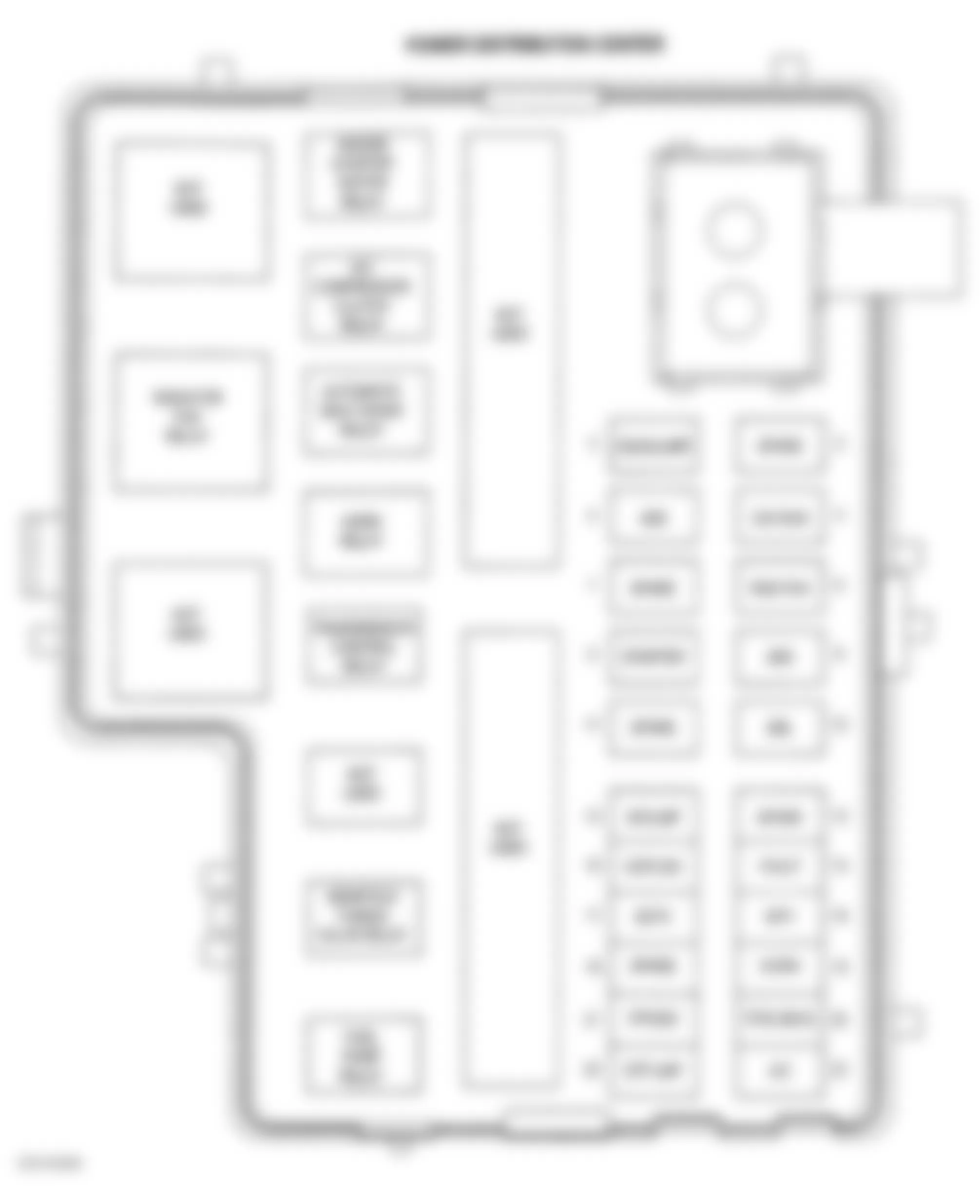 Dodge Neon 2000 - Component Locations -  Identifying Power Distribution Center Components