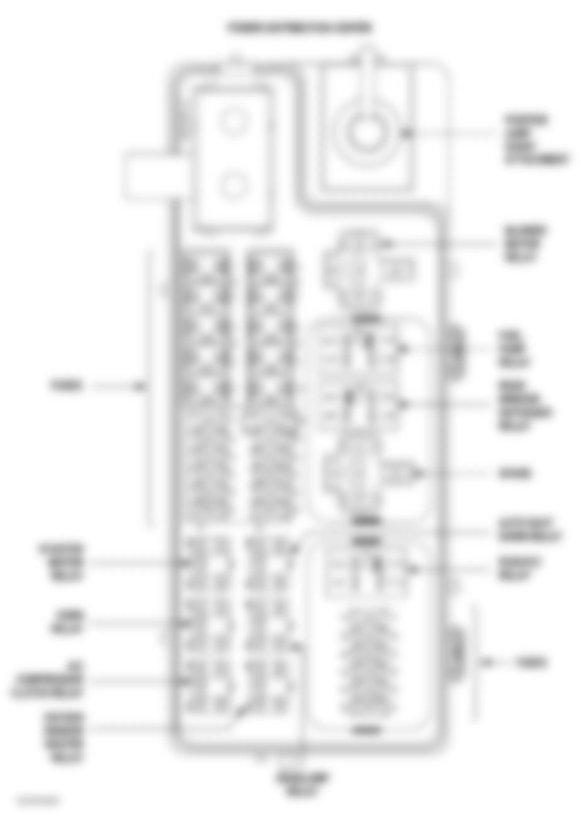 Dodge Viper SRT-10 2003 - Component Locations -  Identifying Power Distribution Block Components