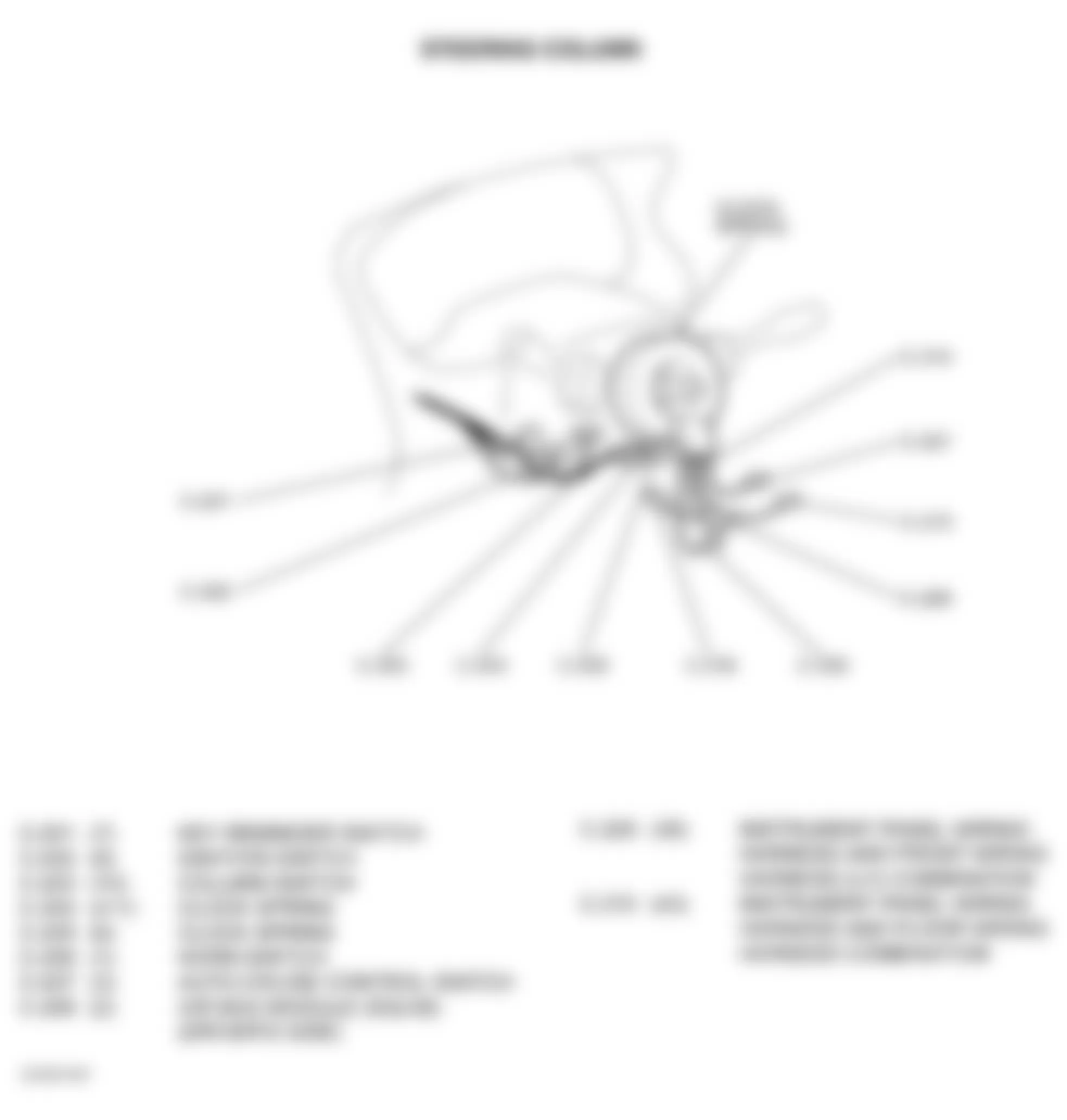 Dodge Stratus ES 2004 - Component Locations -  Steering Column