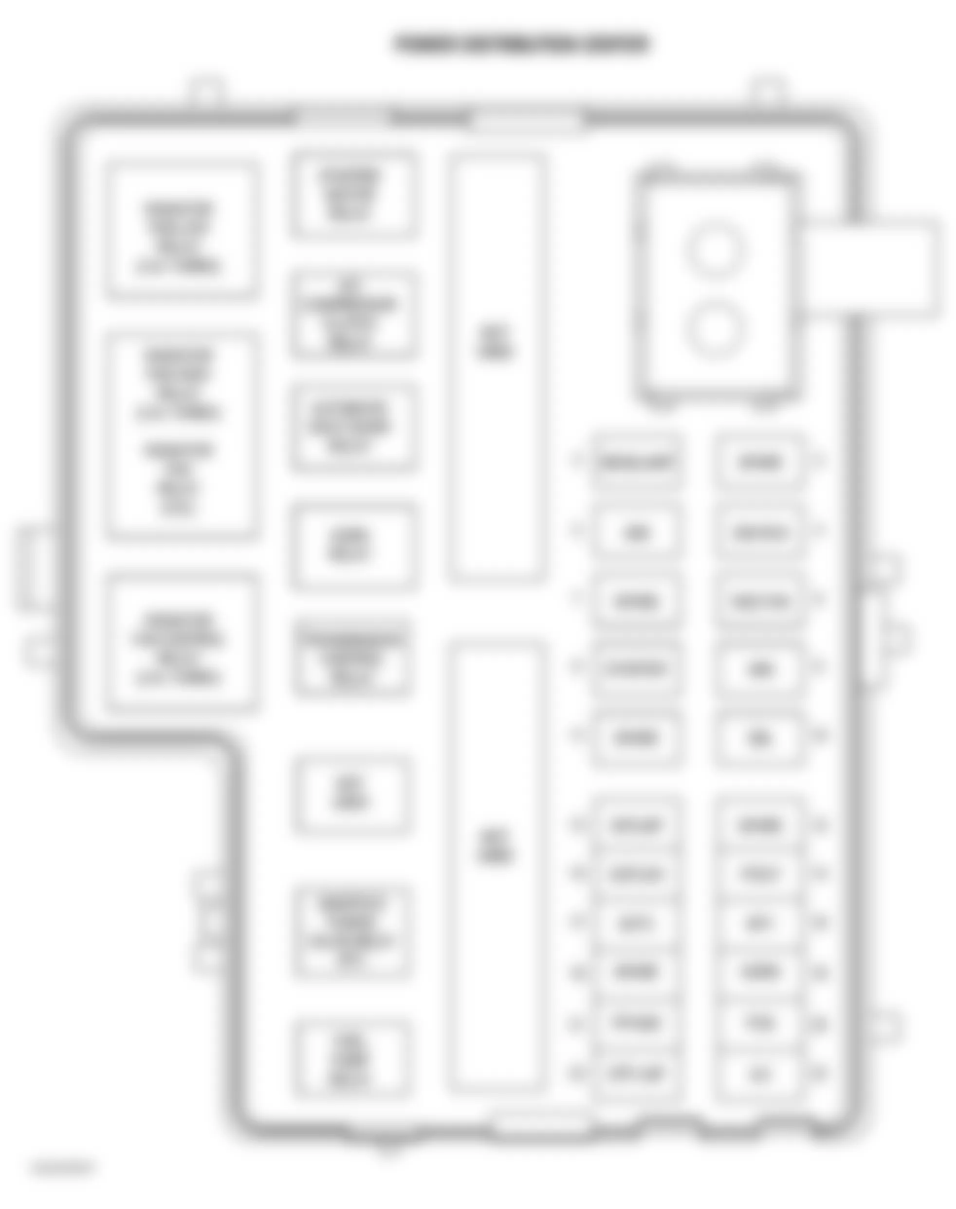 Dodge SX R/T 2004 - Component Locations -  Power Distribution Center