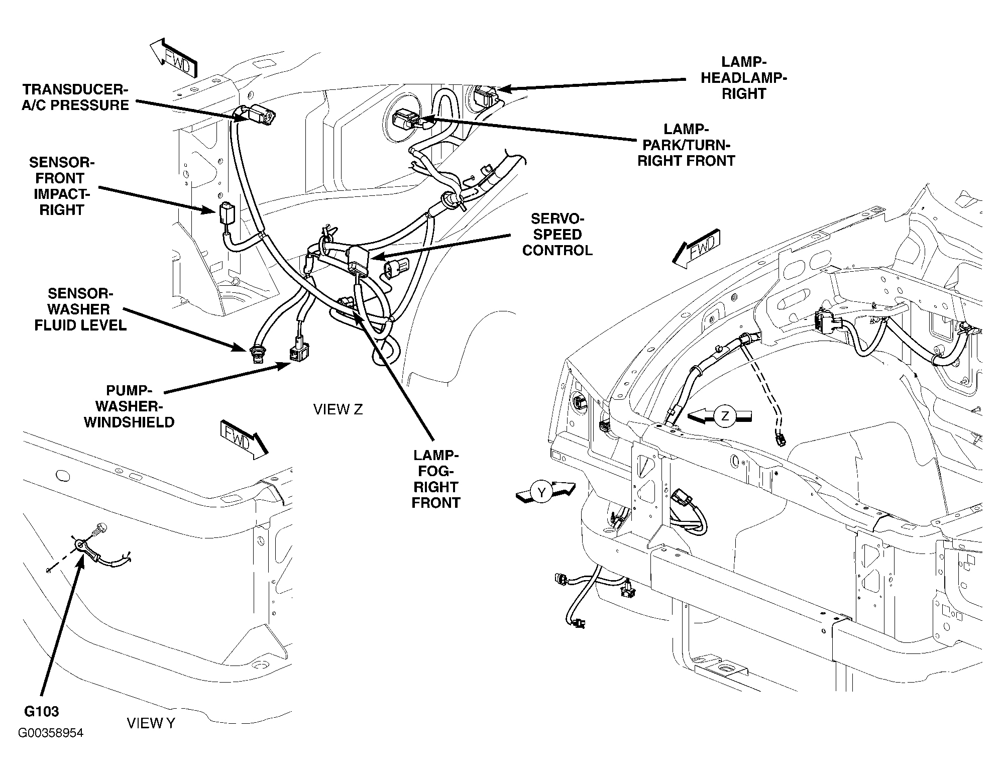 Dodge Dakota 2006 - Component Locations -  Right Front Of Engine Compartment