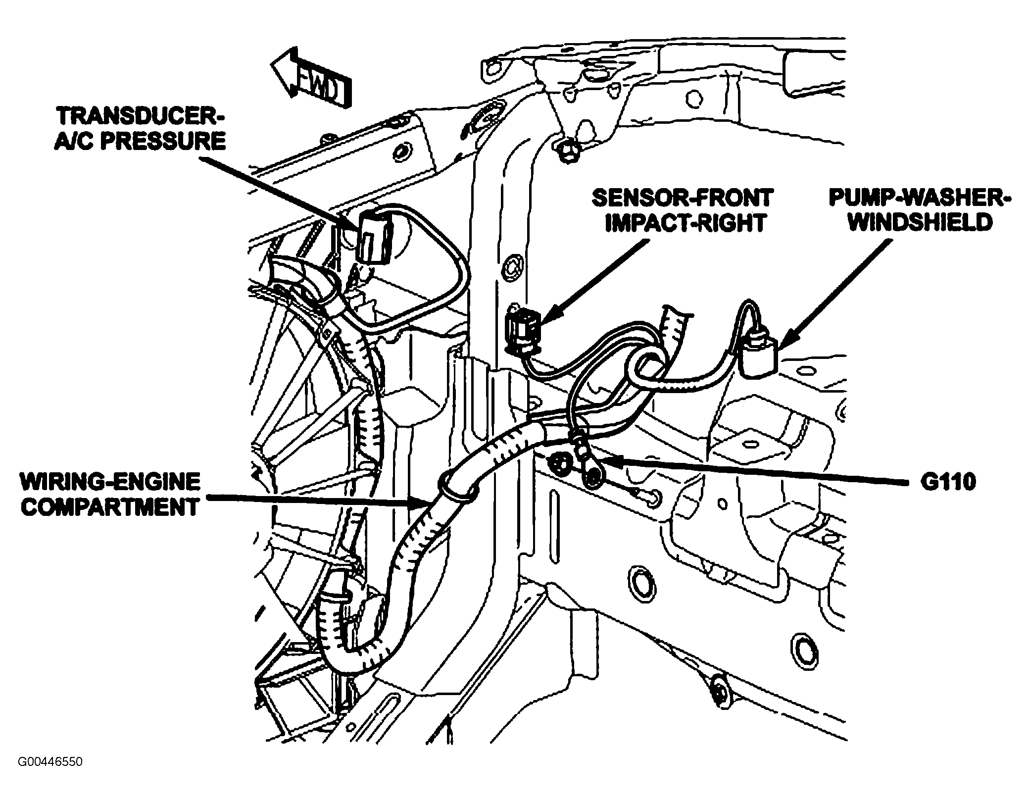 Dodge Caliber SE 2007 - Component Locations -  Right Front Of Engine Compartment