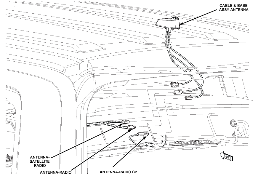 Dodge Nitro Detonator 2010 - Component Locations -  Center Rear Of Roof