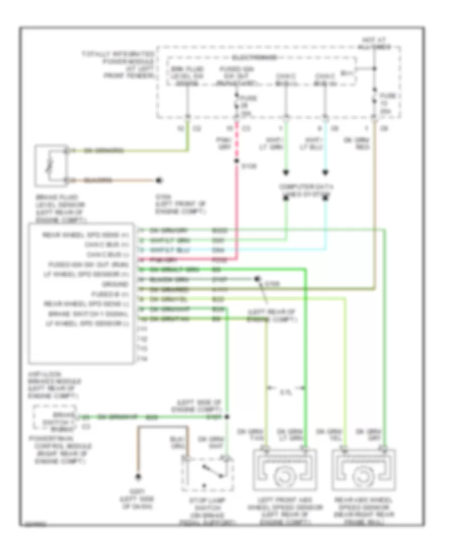 5.7L, Rear Wheel ABS Wiring Diagram for Dodge Cab  Chassis R3500 2006