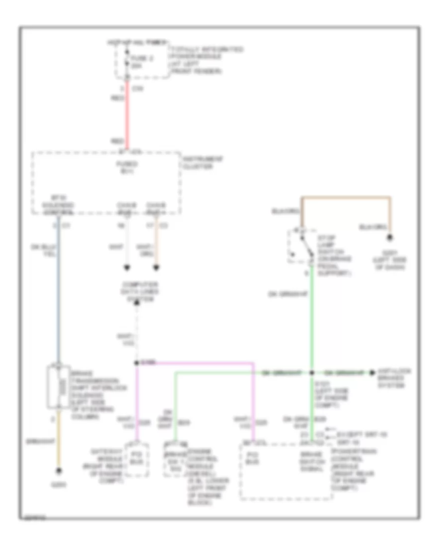 Shift Interlock Wiring Diagram for Dodge Cab  Chassis R2006 3500