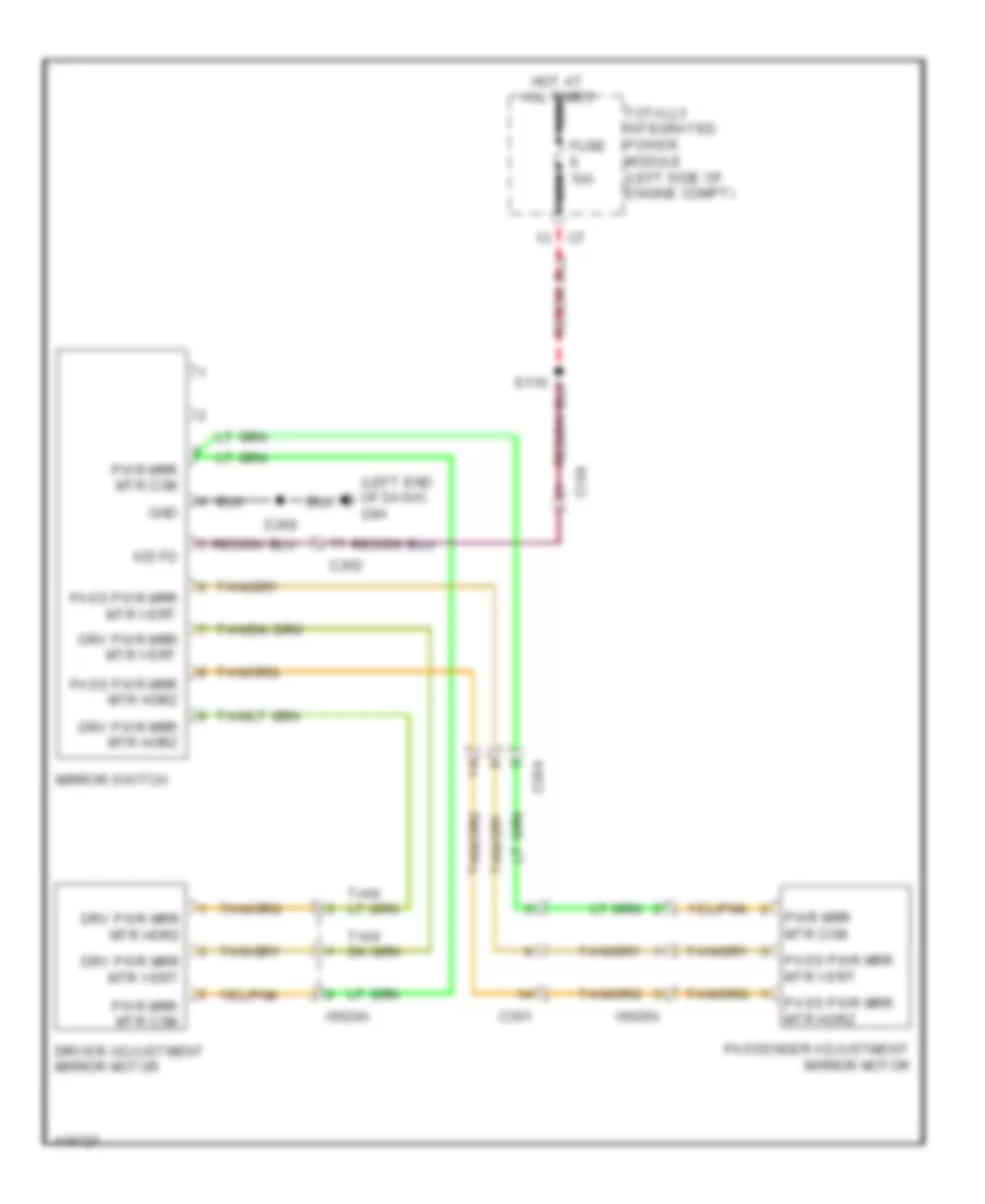 Power Mirrors Wiring Diagram for Dodge Avenger SXT 2013