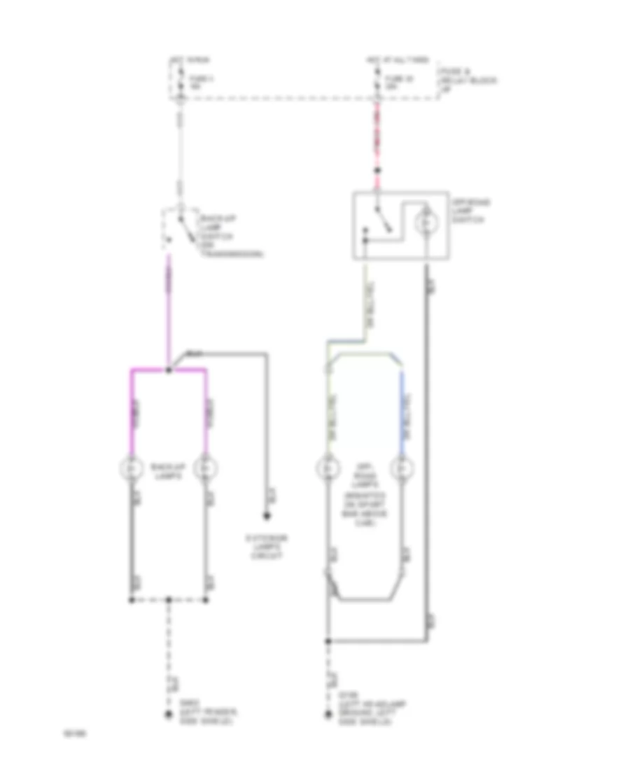 Backup  Off Road Lamps Wiring Diagram for Dodge Cab  Chassis R1994 2500