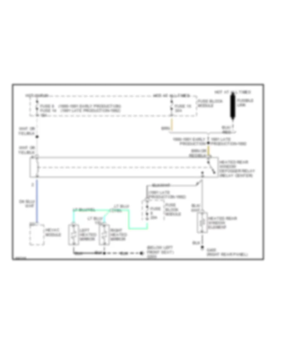 Defogger Wiring Diagram for Dodge Monaco LE 1992