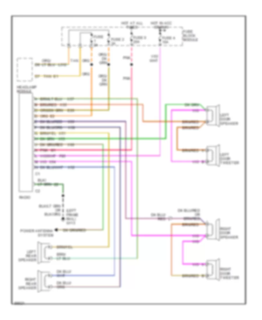 Radio Wiring Diagrams Base Radio for Dodge Monaco LE 1992