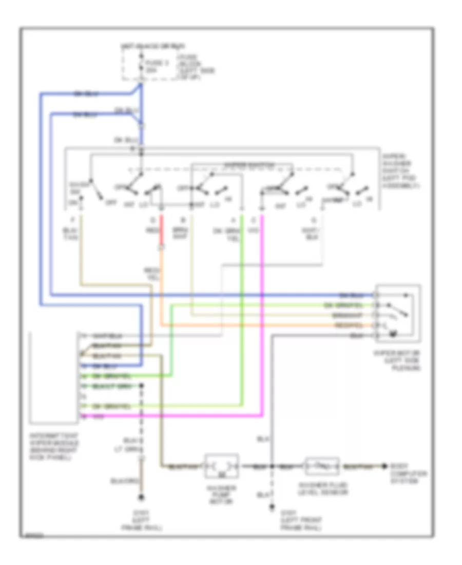 Wiper Washer Wiring Diagram for Dodge Monaco LE 1992