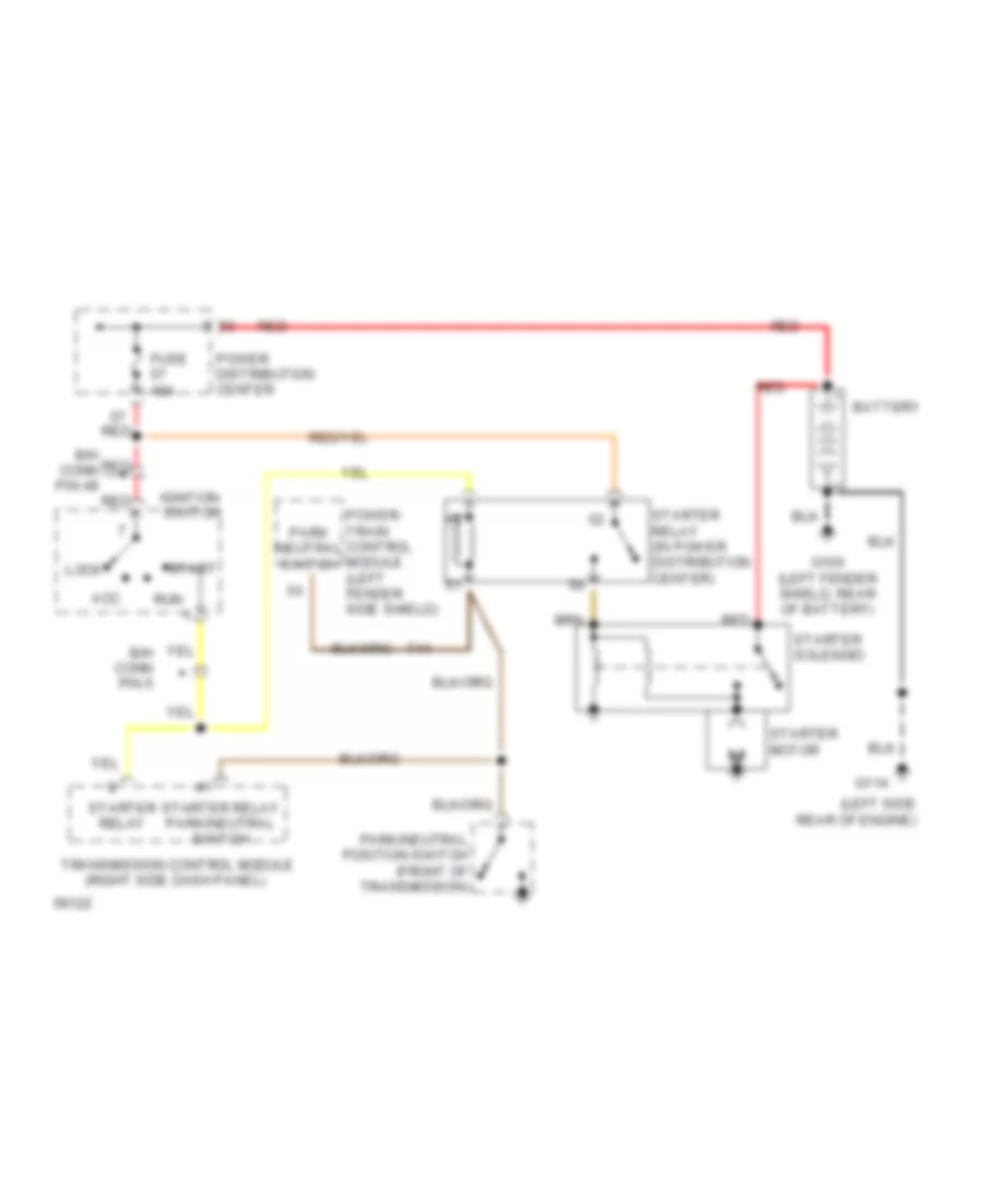 3.0L, Starting Wiring Diagram, with Transmission Control Module for Dodge Caravan 1994