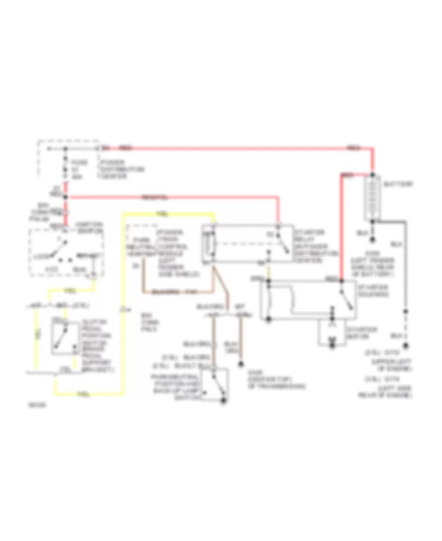 3.0L, Starting Wiring Diagram, without Transmission Control Module for Dodge Caravan 1994