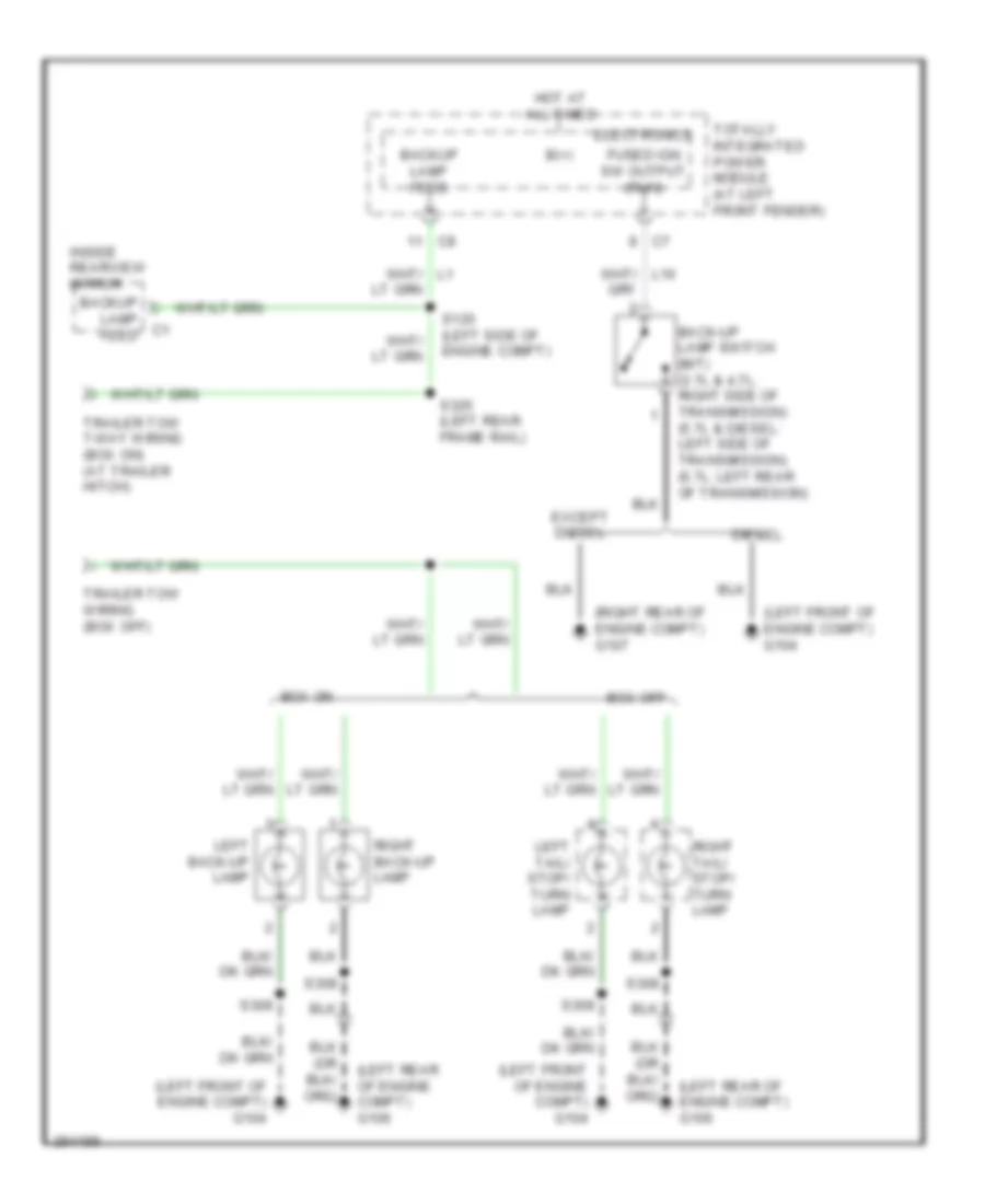 Back up Lamps Wiring Diagram for Dodge Pickup R2007 1500
