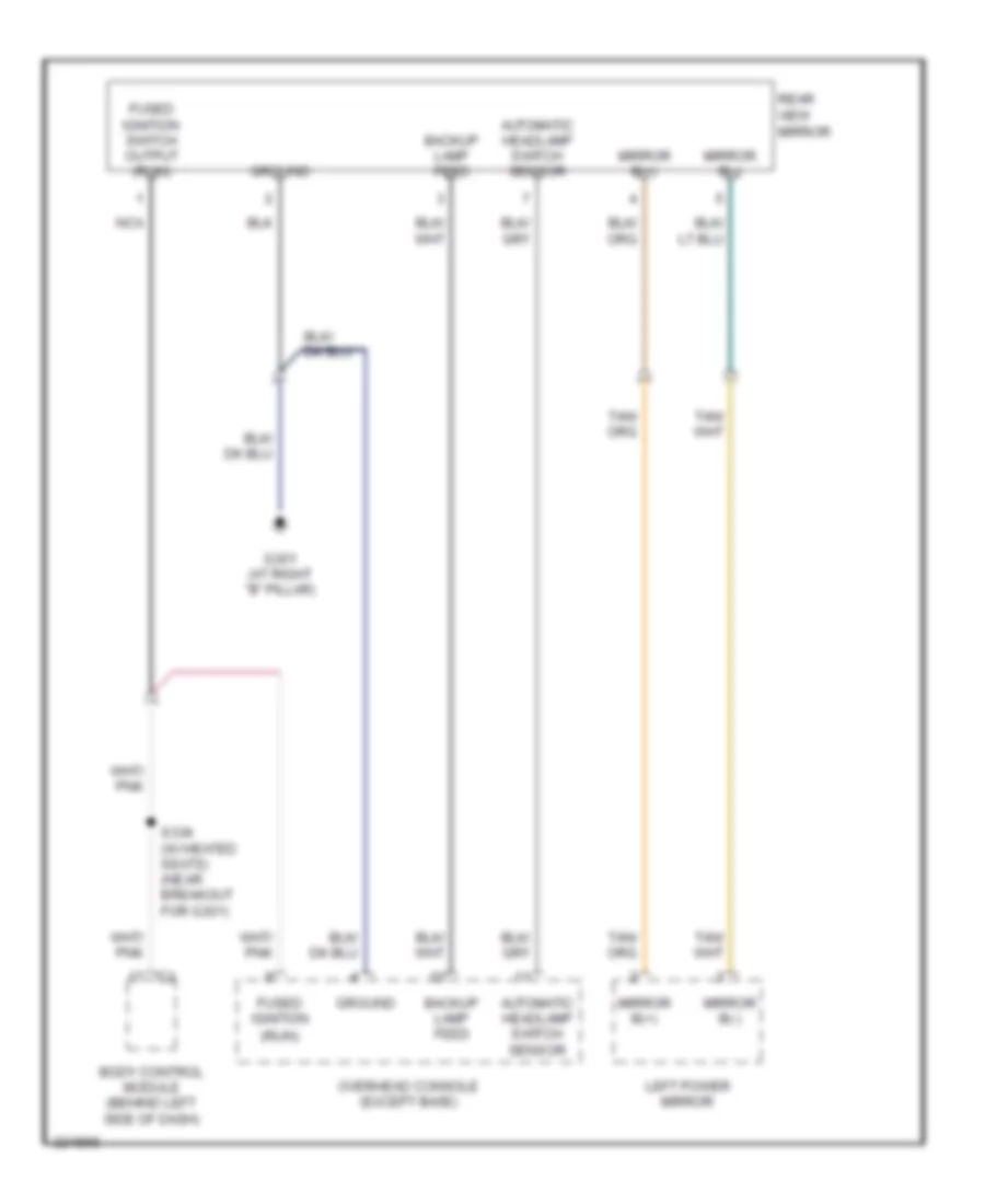 Automatic Day Night Mirror Wiring Diagram for Dodge Caravan SE 2006