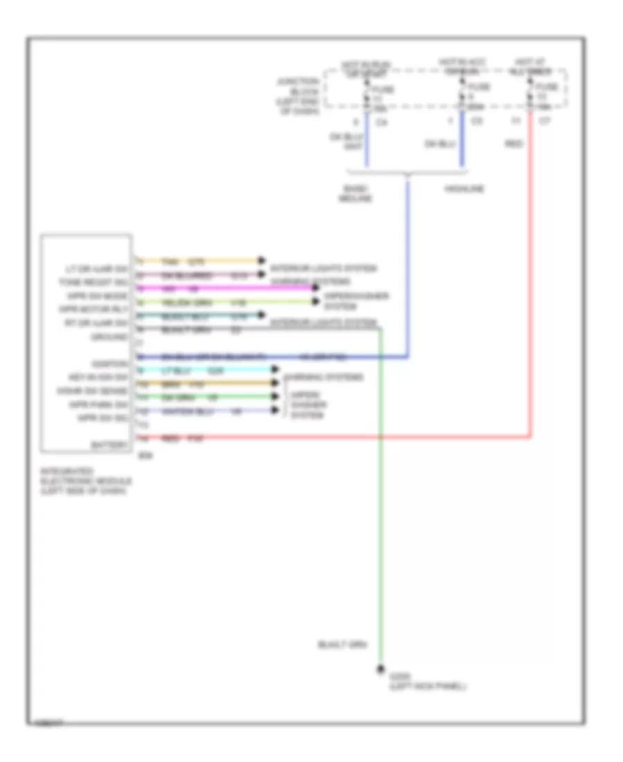Integrated Central Electronics Module Wiring Diagram, Base for Dodge Cab  Chassis R2500 2000