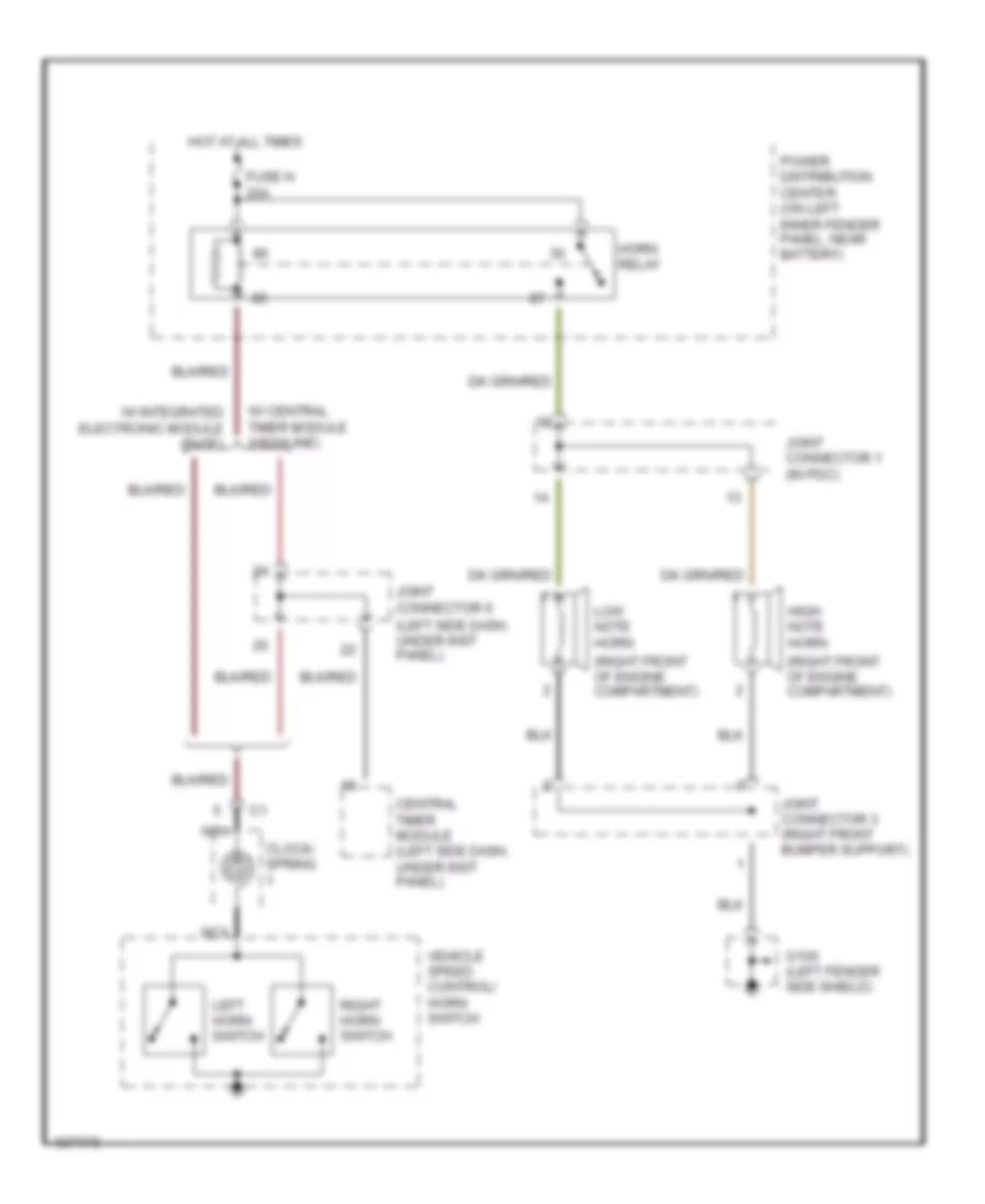 Horn Wiring Diagram for Dodge Cab  Chassis R2500 2000