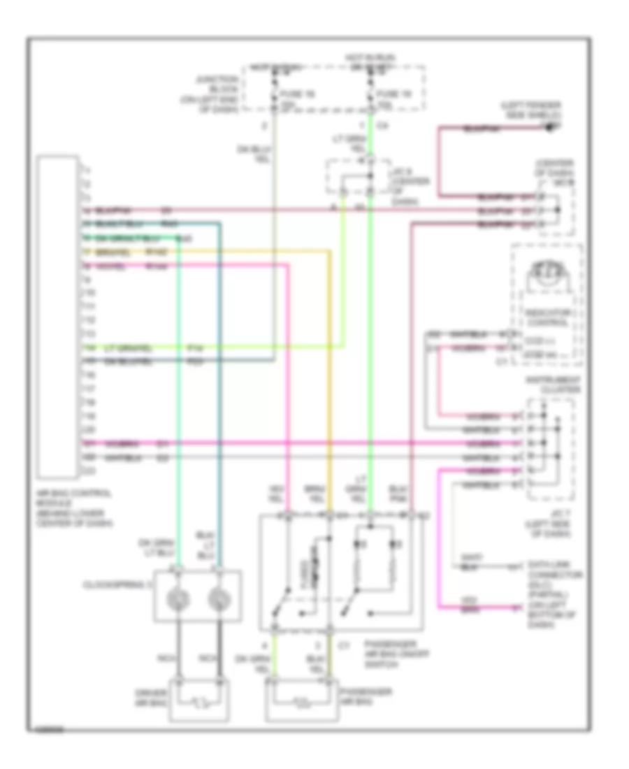 Supplemental Restraint Wiring Diagram for Dodge Cab  Chassis R2500 2000