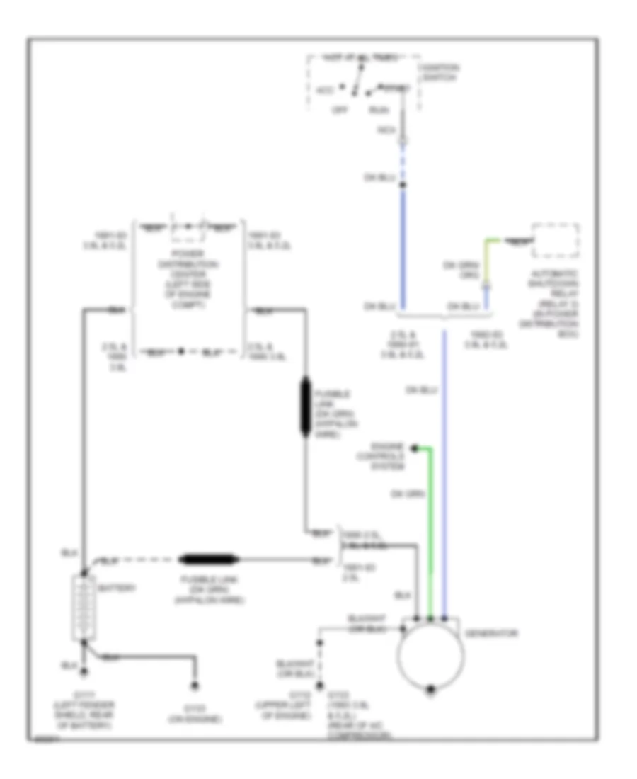 Charging Wiring Diagram for Dodge Cab  Chassis D250 1991