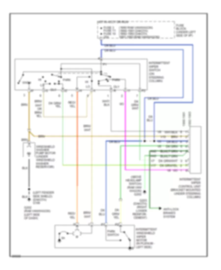 Intermittent WiperWasher Wiring Diagram for Dodge Cab  Chassis D250 1991