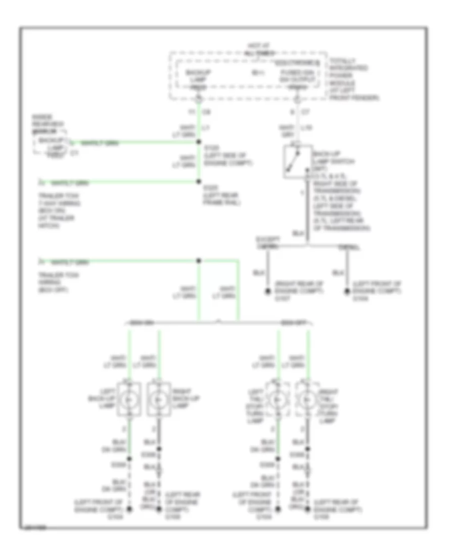 Back up Lamps Wiring Diagram for Dodge Pickup R2007 2500