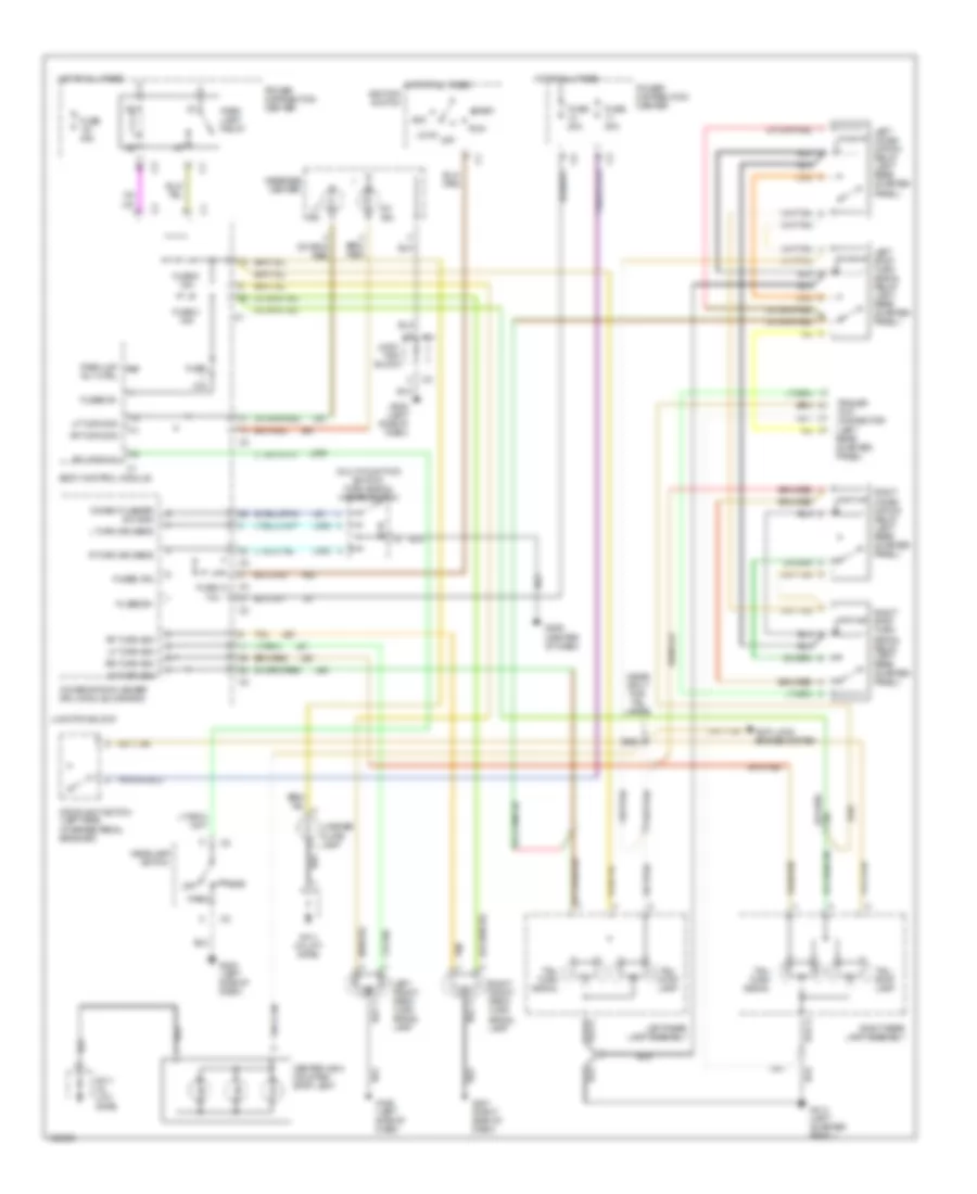 Exterior Lamps Wiring Diagram, with Trailer Tow for Dodge Caravan SE 2000