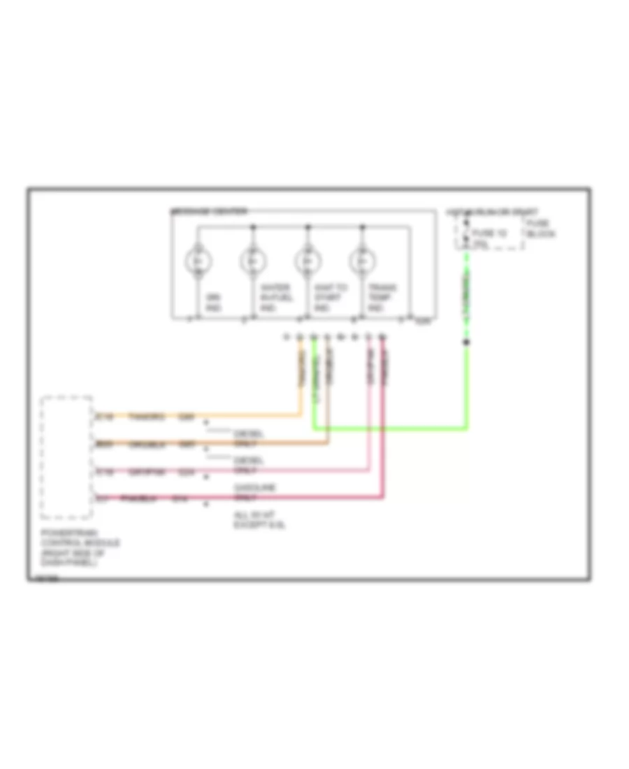 Message Center Wiring Diagram for Dodge Pickup R1500 1996