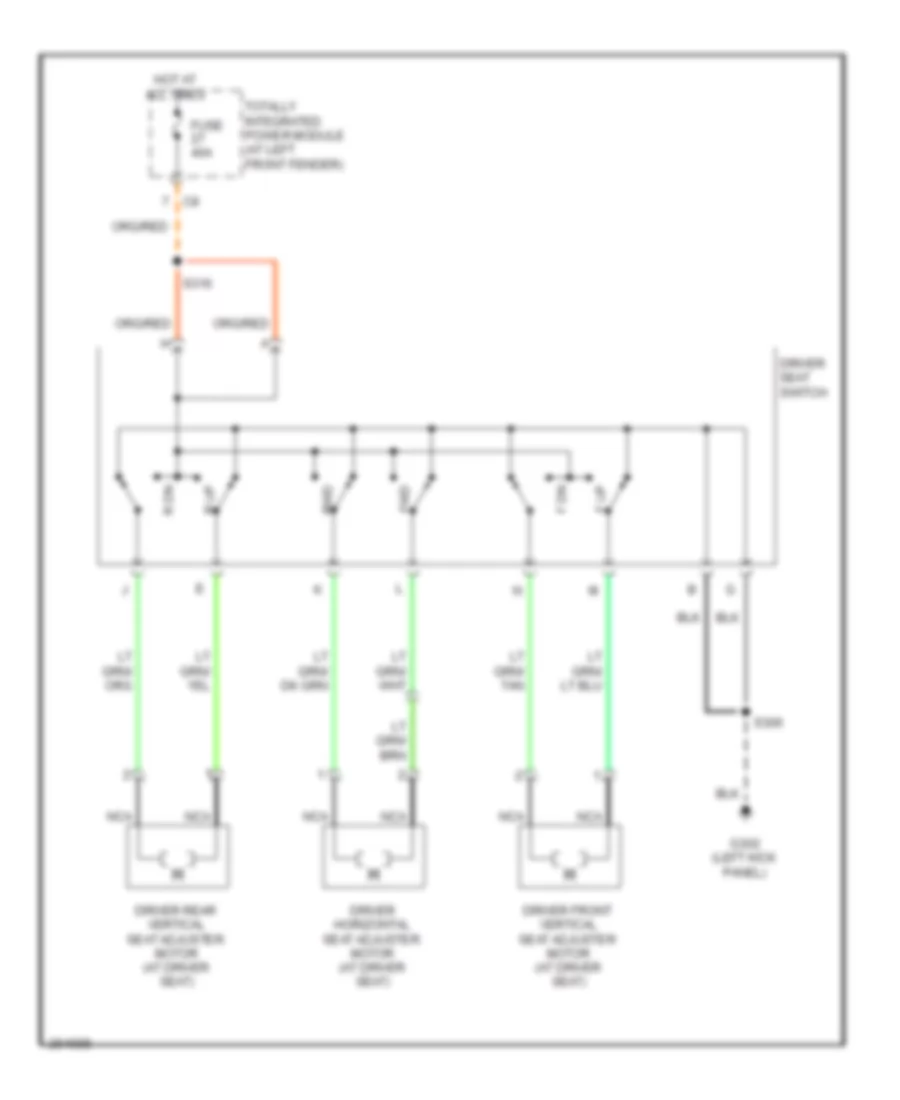 Driver Power Seat Wiring Diagram, Heavy Duty for Dodge Pickup R3500 2007