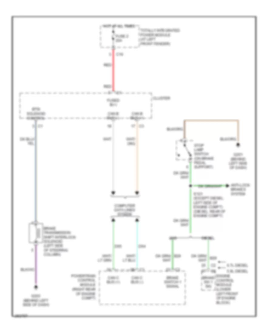 Shift Interlock Wiring Diagram for Dodge Pickup R2007 3500