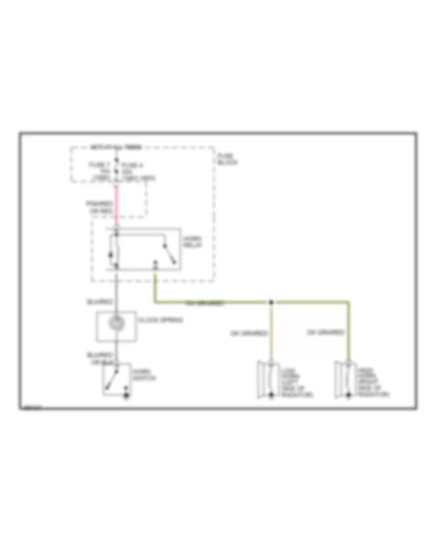 Horn Wiring Diagram for Dodge Pickup W250 1992